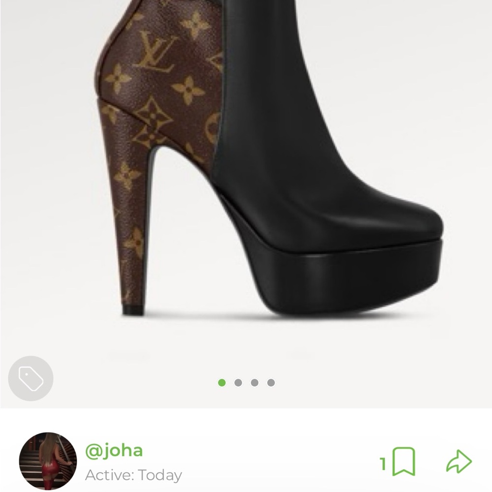 Louis Vuitton Black and Brown Women's Platform Boots